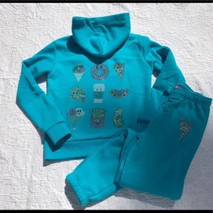 CLEARANCE!!**BUTTER Fleece Lined Blue Blinged Set